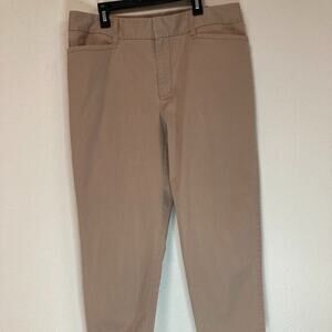 Liz Claiborne Sloane Women's Tan Capri Pants Size 12 Cotton/Spandex